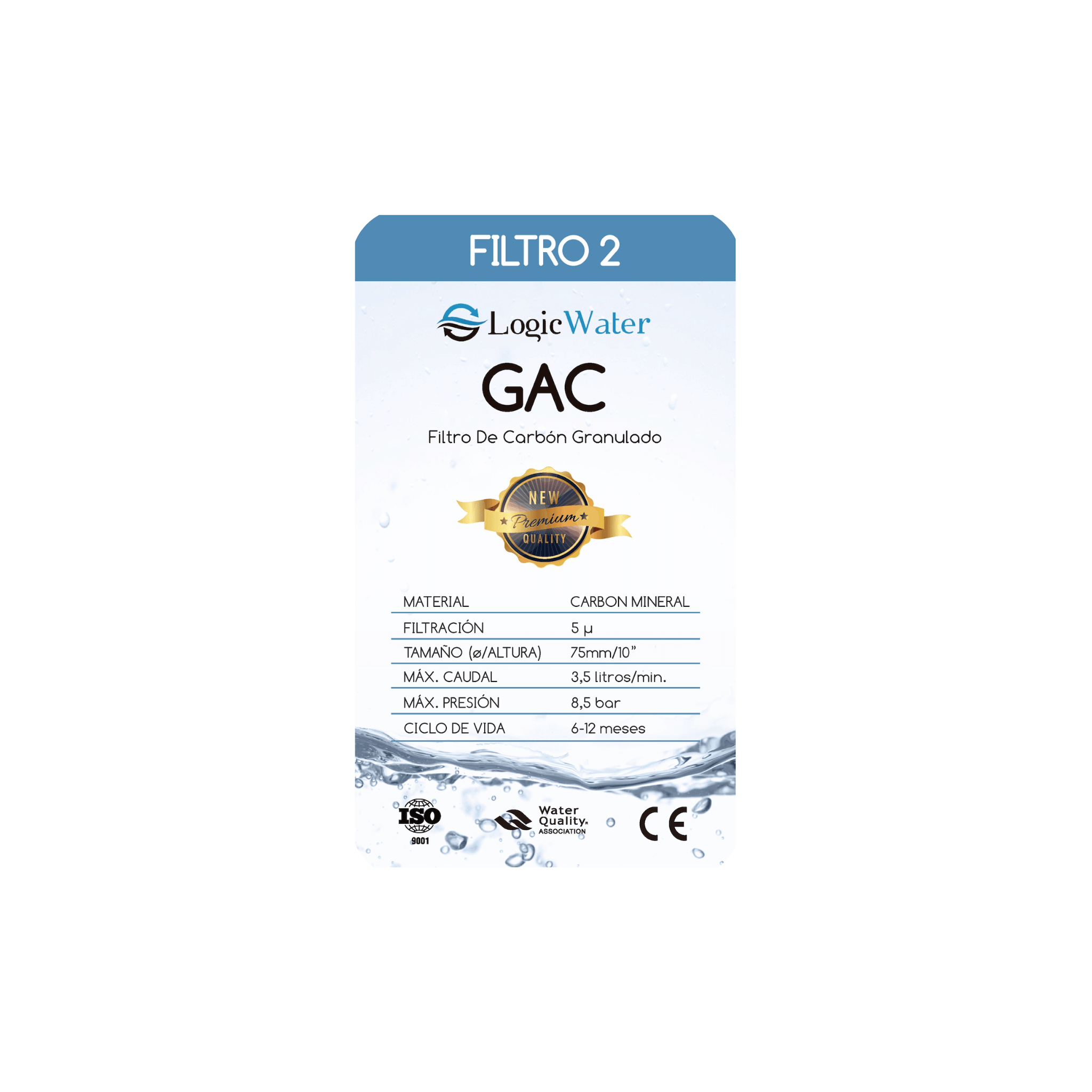 Filtro de Carbón Activo Granulado GAC 10" | Ósmosis Inversa