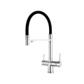 Grifo de cocina 3 vías Moraig cromado Logicwater para integrar sistemas de filtración de agua, además de agua fría y caliente.
