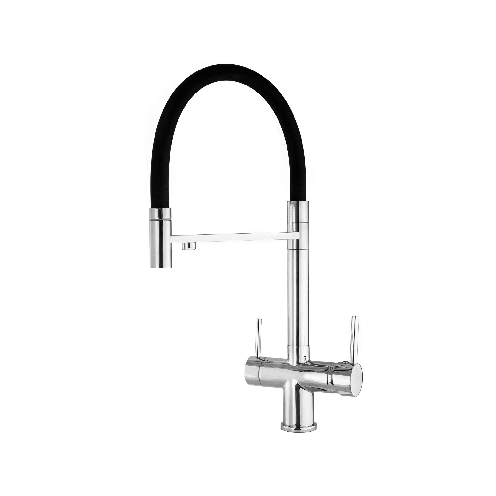Grifo de cocina 3 vías Moraig cromado Logicwater para integrar sistemas de filtración de agua, además de agua fría y caliente.
